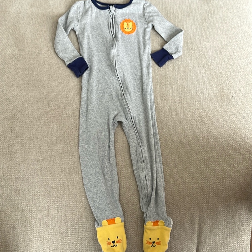 Absorba Gray and Navy Kids Pajamas with Lion Design